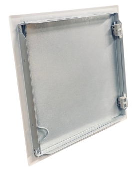 Preview: Revisionstür Stahlblech weiß Rückseite